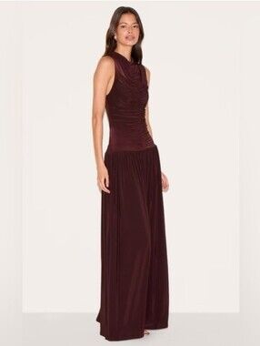 Elegant Burgundy Evening Gown